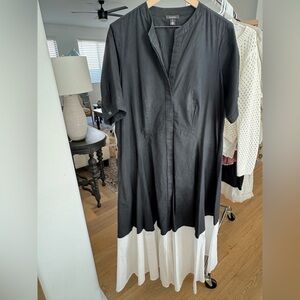 Halogen black and white button up dress
